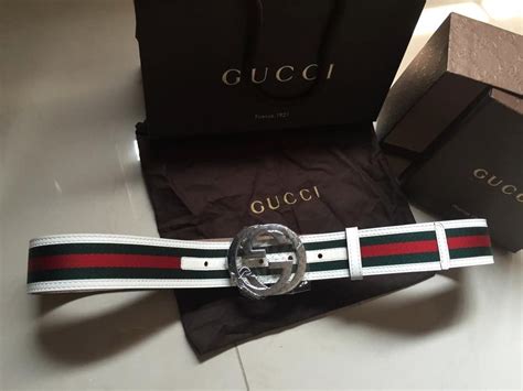 cinturon gucci blanco hombre